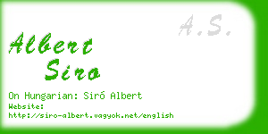 albert siro business card