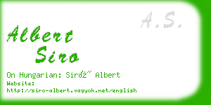 albert siro business card